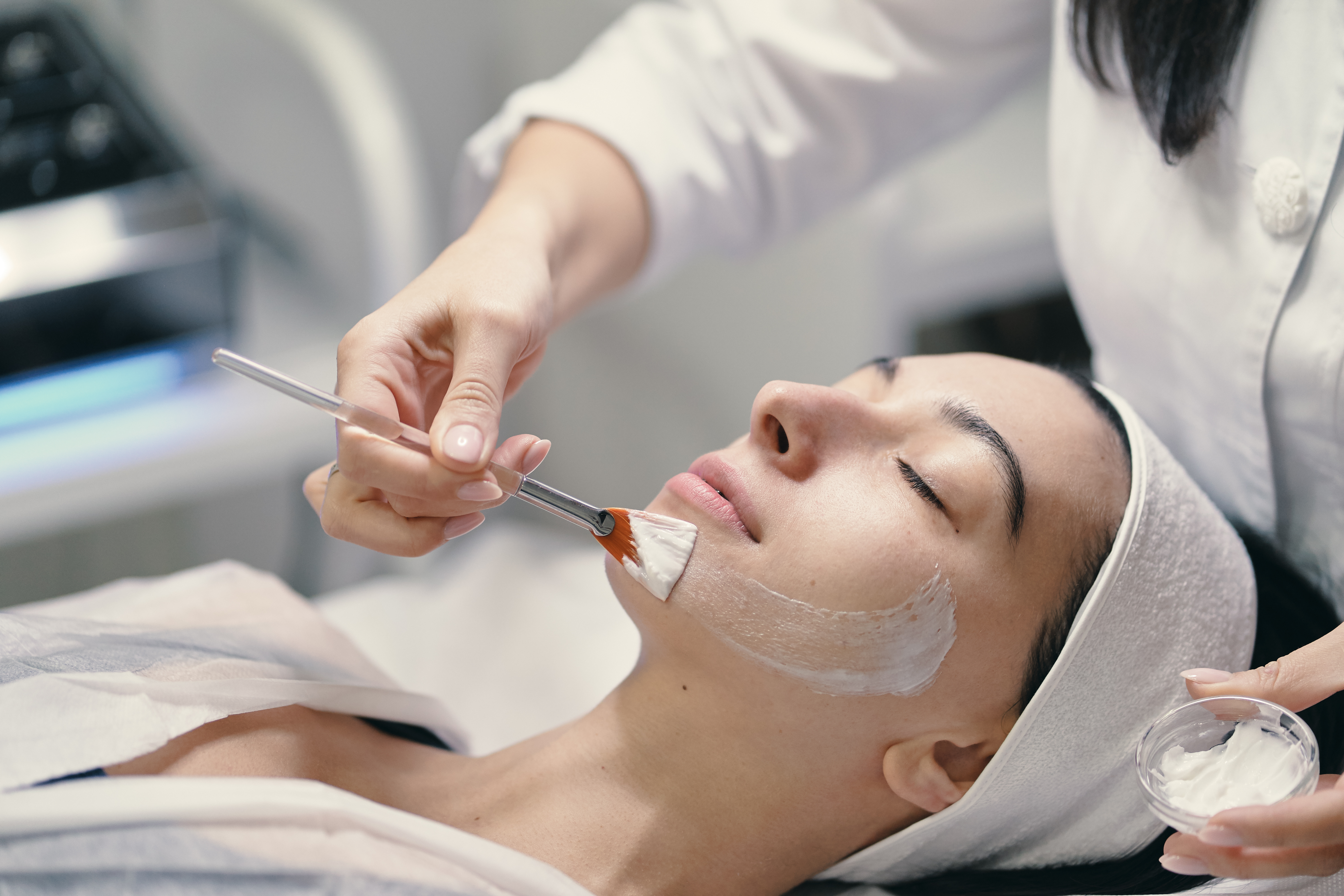 Laser hair removal in progress