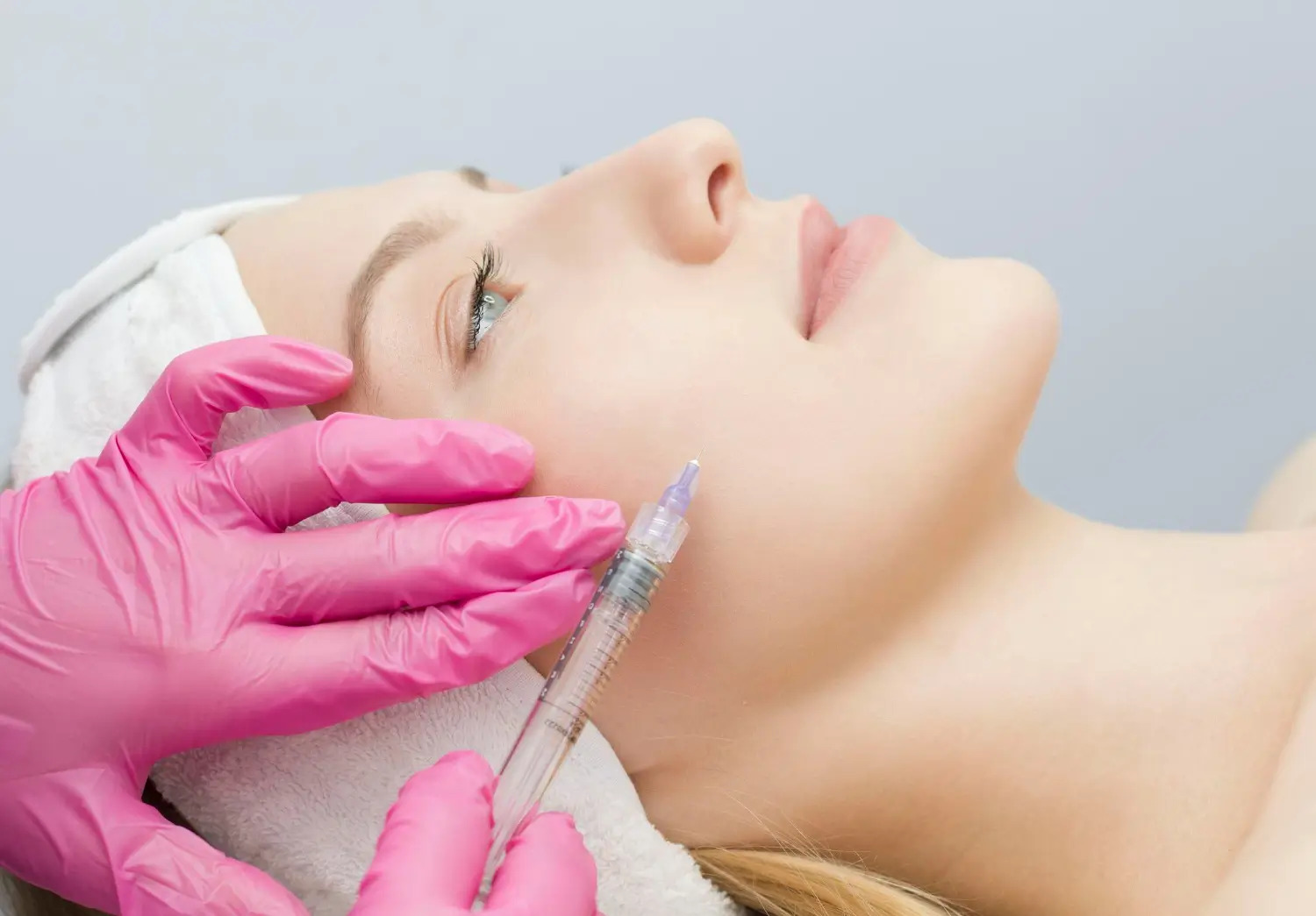 Laser hair removal in progress